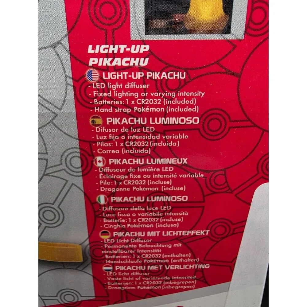 Pokemon Light-Up Pikachu With Hand Strap 3.5 Inches LED Light Diffuser Ages 14+